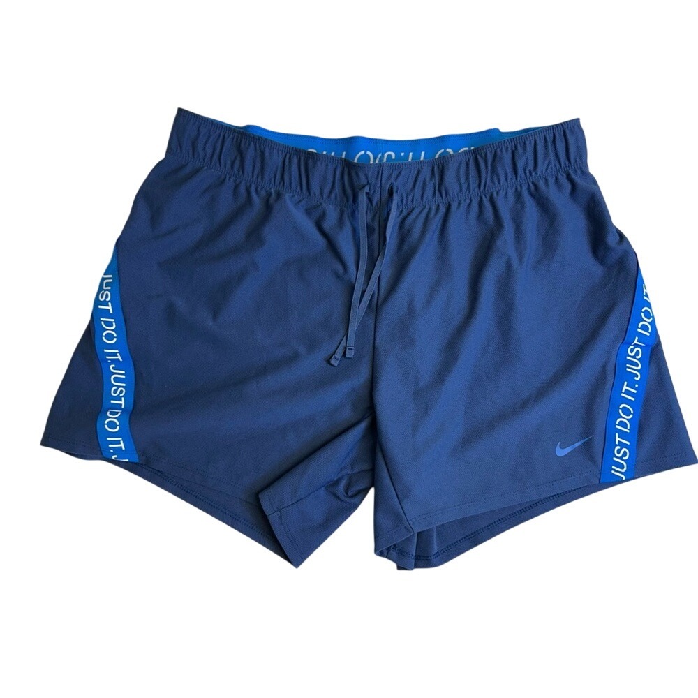 Nike Women's Blue Athletic Running Shorts with Just Do It Logo Size Medium‎